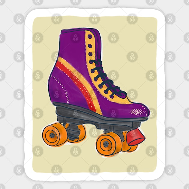 Retro roller skate Sticker by Indigoego